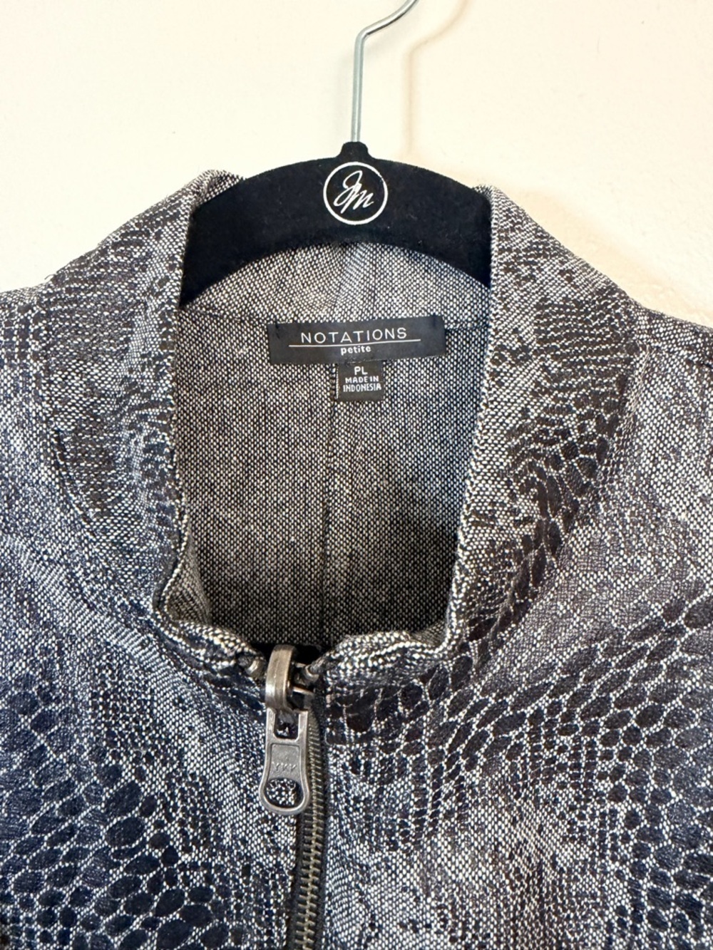 Notations Gray Snake-Print Zip Front Jacket - Picture 4 of 8